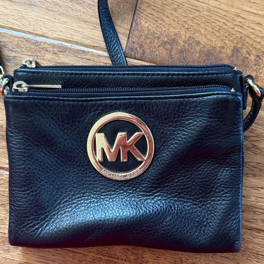 Michael Kors Black and Gold Crossbody Bag